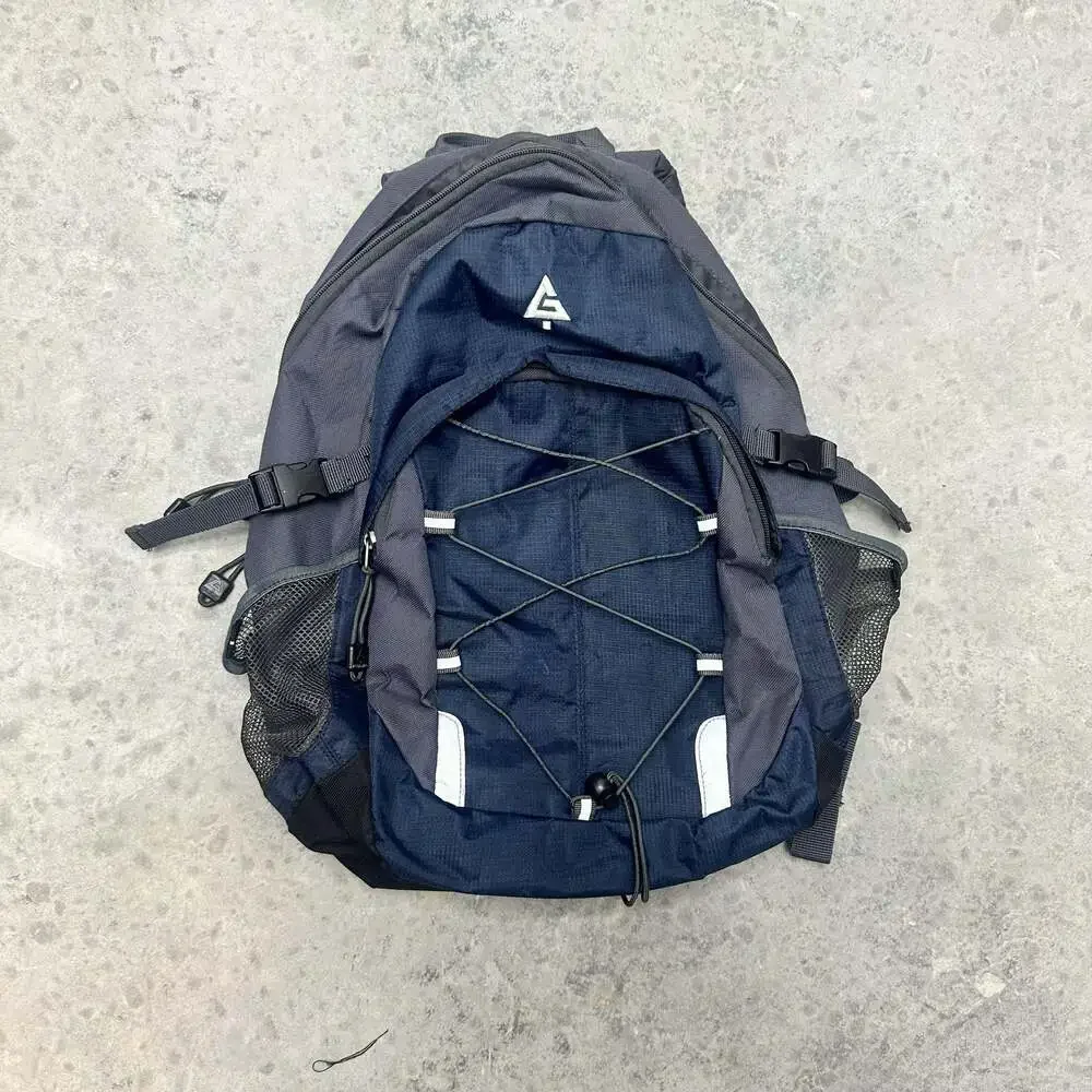 Greatland Blue and Gray Bungee Hiking Daypack Backpack